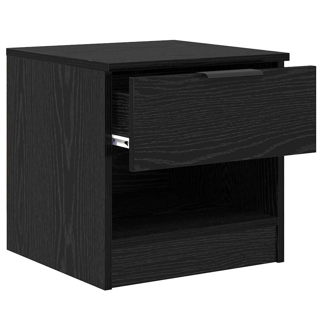 vidaXL Bed Cabinet 2 pcs Black Oak 40 x 39 x 40cm Engineered Wood 5