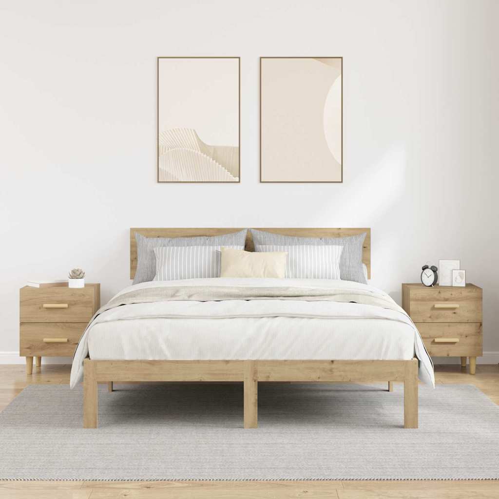 vidaXL Bed Cabinet 2 pcs Artisan Oak 40 x 35 x 47.5cm Engineered Wood 4