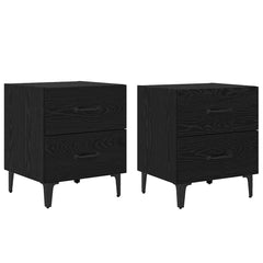 vidaXL Bed Cabinet 2 pcs Black Oak 40 x 35 x 47.5 cm Engineered Wood 2
