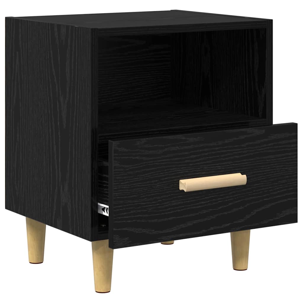 vidaXL Bedside Cabinet 2 pcs Black Oak 40 x 35 x 47 cm Engineered Wood 5