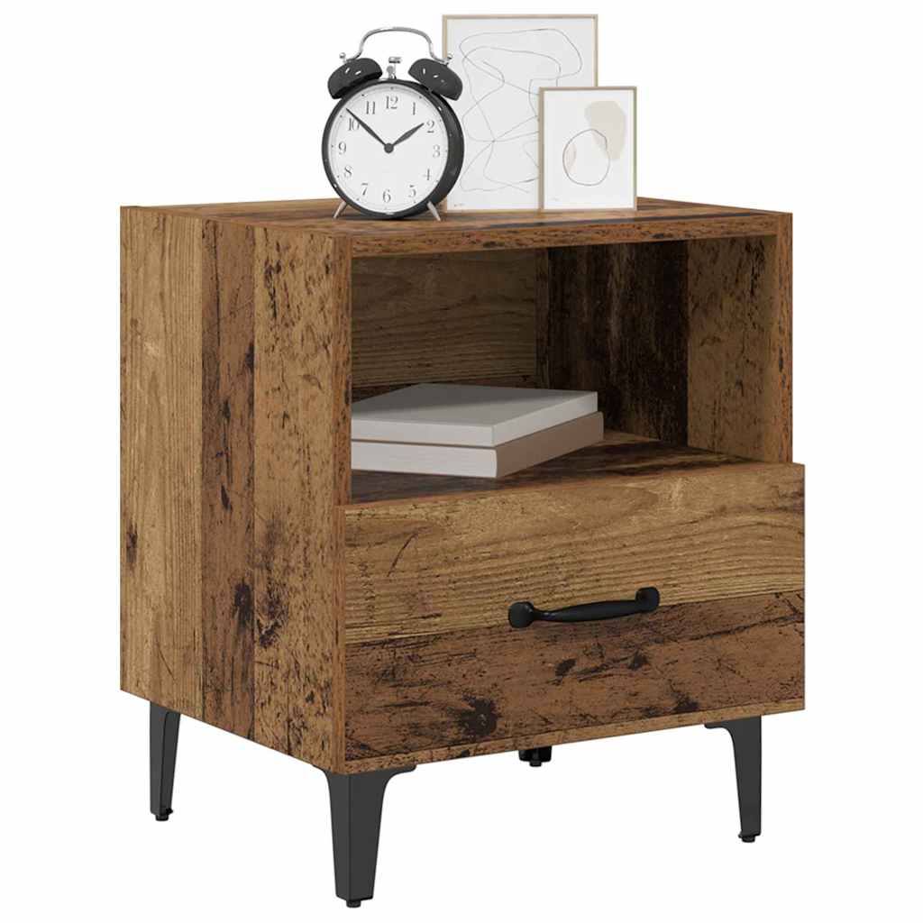 vidaXL Bedside Cabinet 2 pcs Old Wood 40 x 35 x 47.5 cm 3