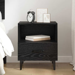 vidaXL Bedside Cabinet Black Oak 40 x 35 x 47.5 cm Engineered Wood 4