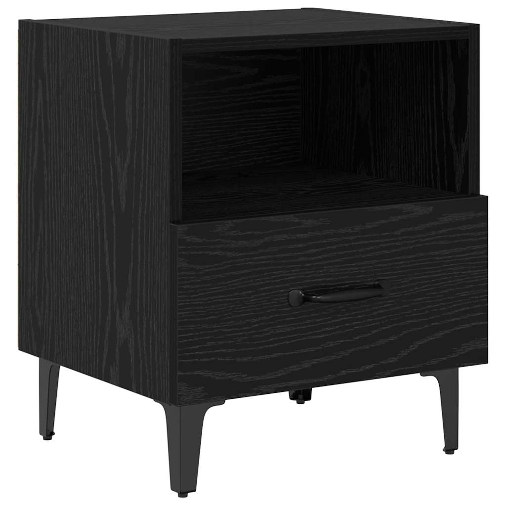 vidaXL Bedside Cabinet Black Oak 40 x 35 x 47.5 cm Engineered Wood 2