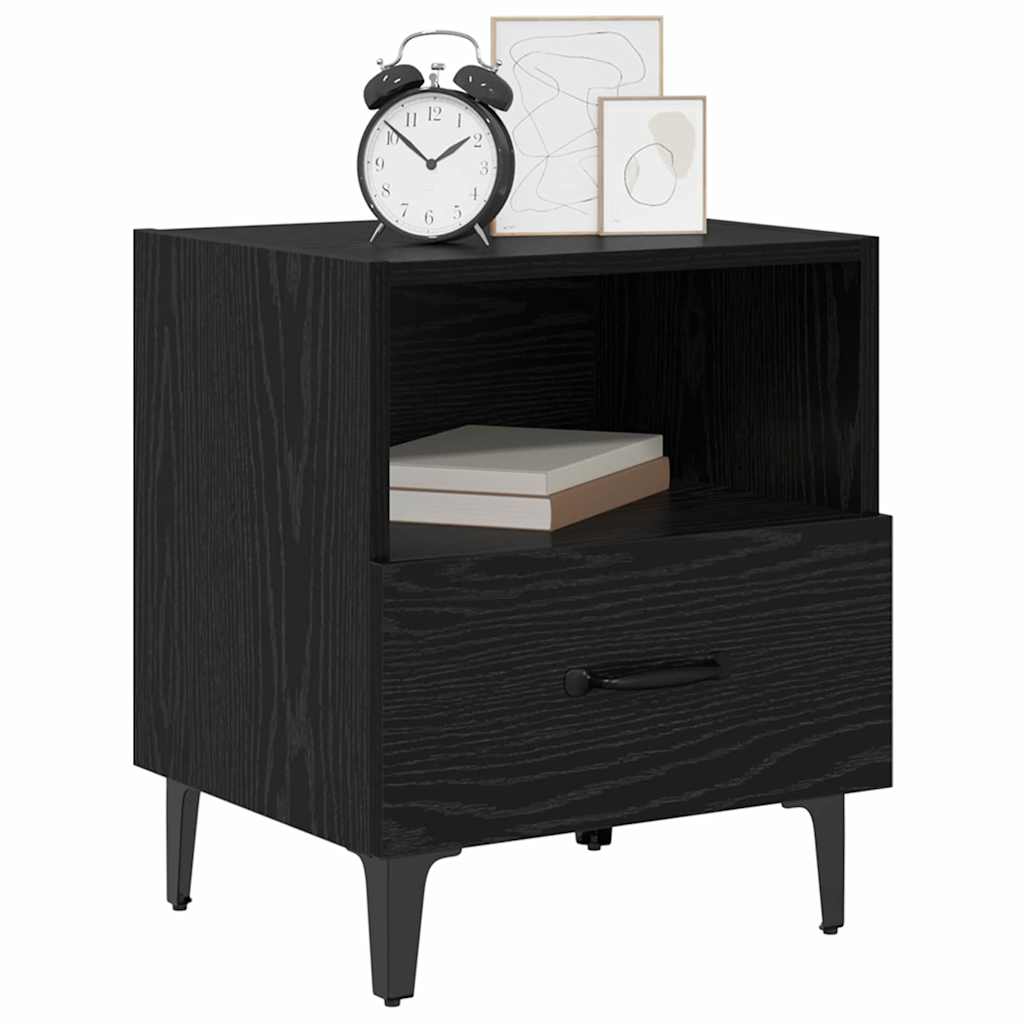vidaXL Bedside Cabinet Black Oak 40 x 35 x 47.5 cm Engineered Wood 3