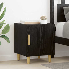 Bedside Cabinet Engineered Wood Black oak