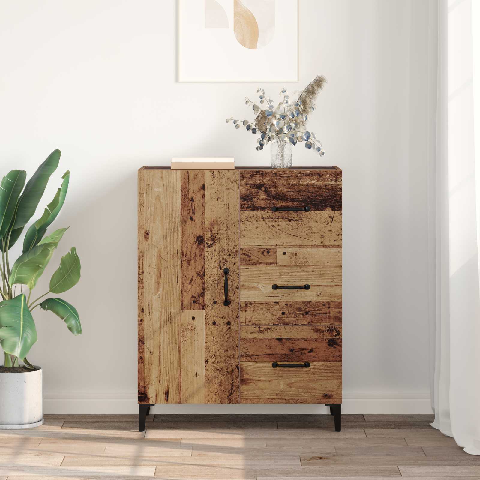 vidaXL Sideboard Old Wood 69.5 x 34 x 90 cm Engineered Wood 4