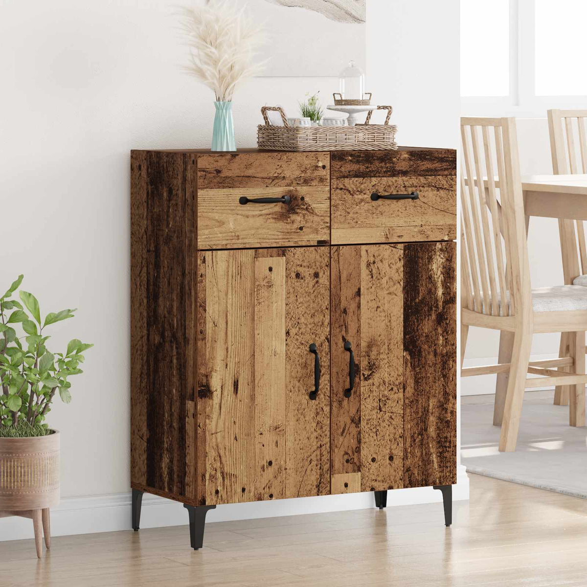 Sideboard 69,5x34x90 cm Engineered Wood Old wood
