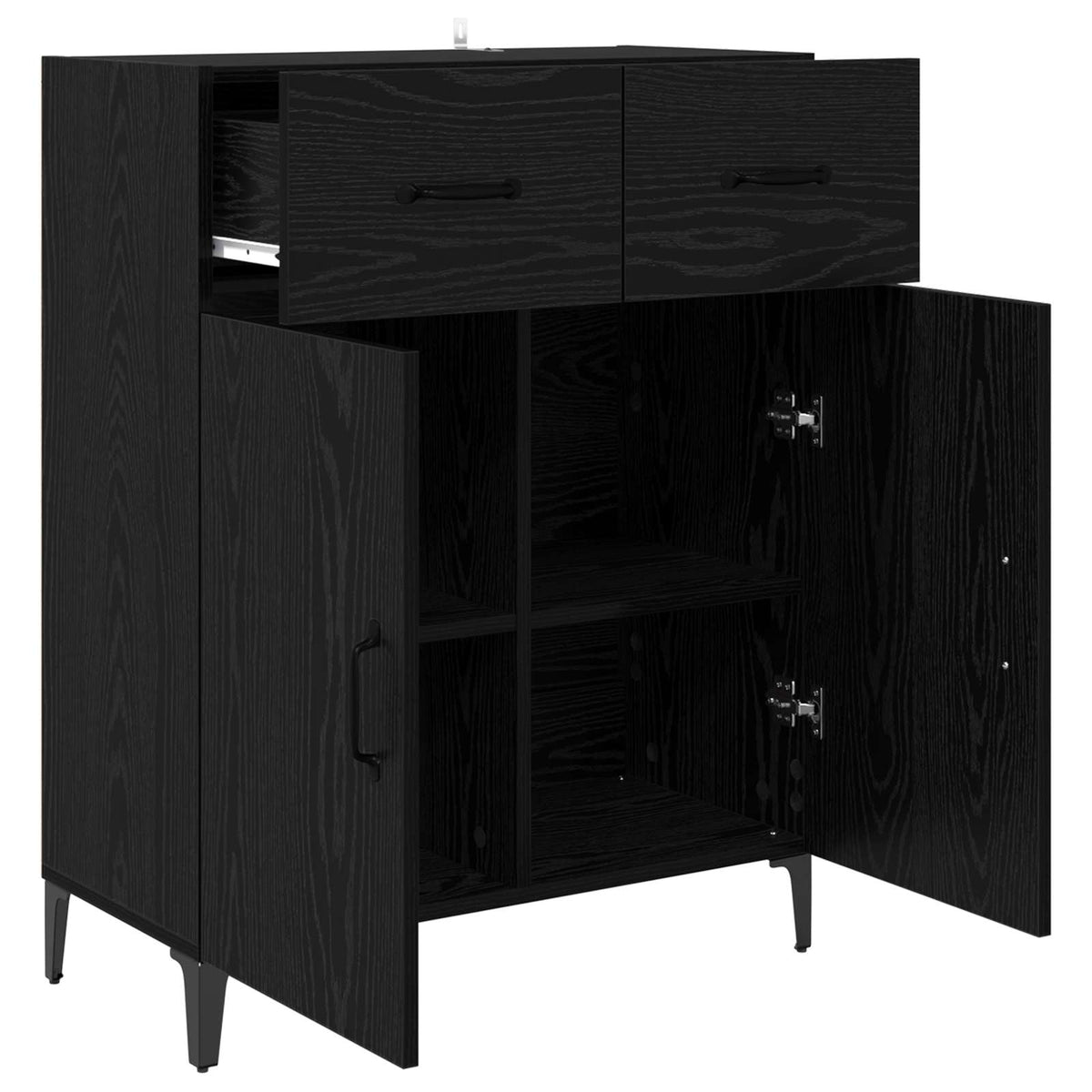 Sideboard 69,5x34x90 cm Engineered Wood Black oak