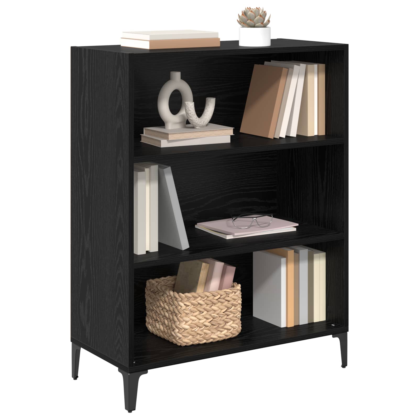 vidaXL Sideboard Black Oak 69.5 x 32.5 x 90 cm Engineered Wood 3