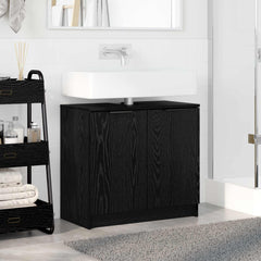 vidaXL Bathroom Cabinet Black Oak 64.5 x 33.5 x 59 cm Engineered Wood 4