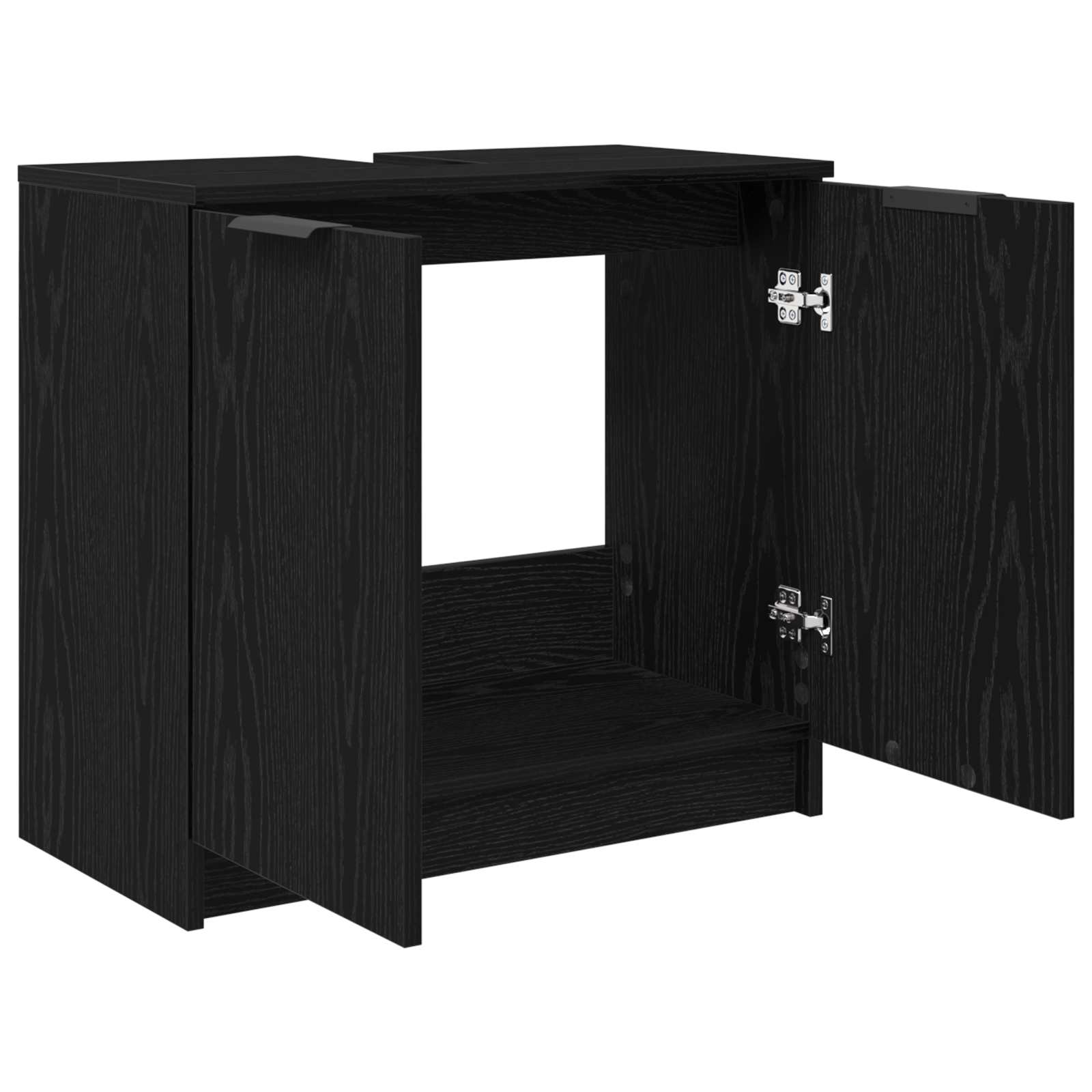 vidaXL Bathroom Cabinet Black Oak 64.5 x 33.5 x 59 cm Engineered Wood 5