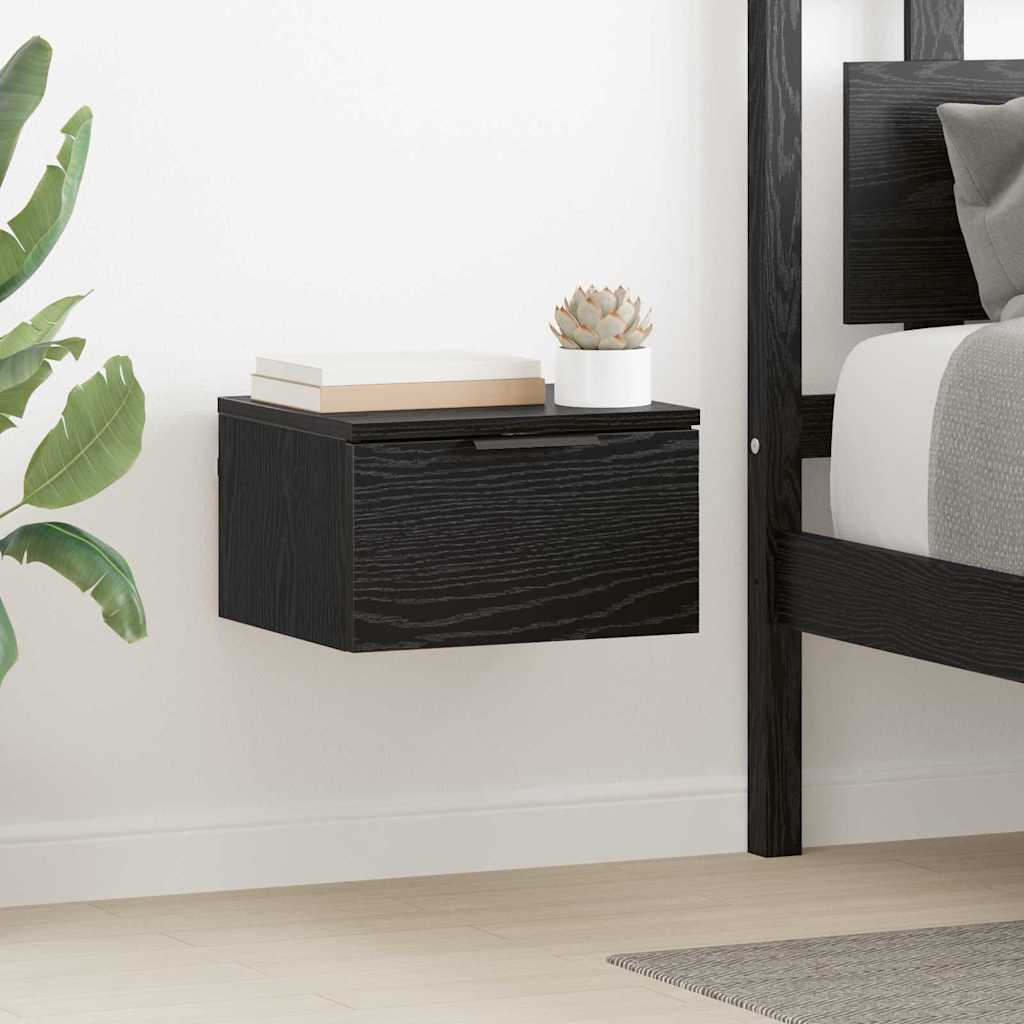 vidaXL Bedside Cabinet 2 pcs Black Oak 34 x 30 x 20 cm Engineered Wood 1