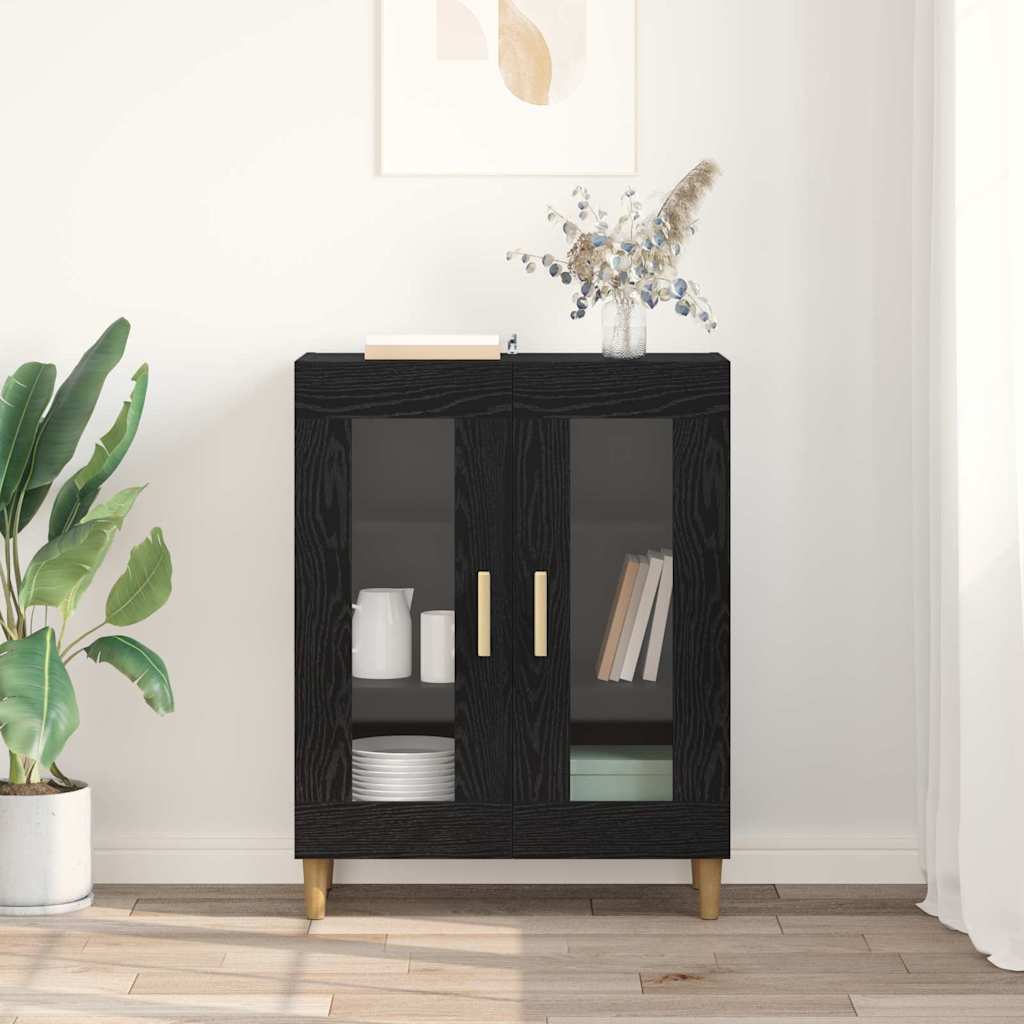 vidaXL Sideboard Black Oak 69.5 x 34 x 90 cm Engineered Wood 4