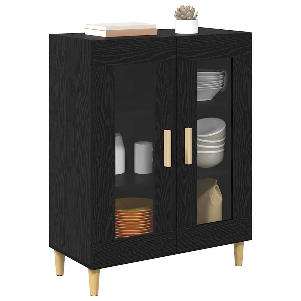 vidaXL Sideboard Black Oak 69.5 x 34 x 90 cm Engineered Wood 3