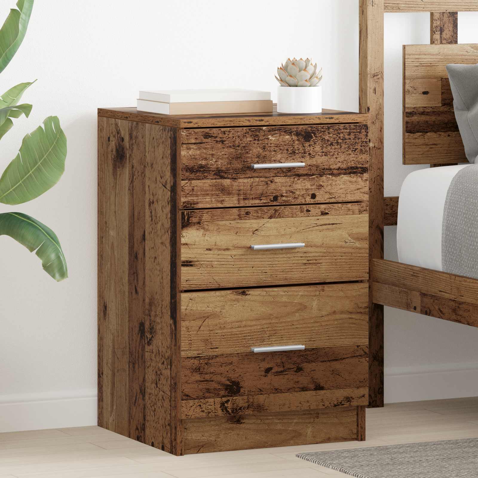 vidaXL Bedside Cabinet Old Wood 40 x 40 x 63 cm Engineered Wood 1