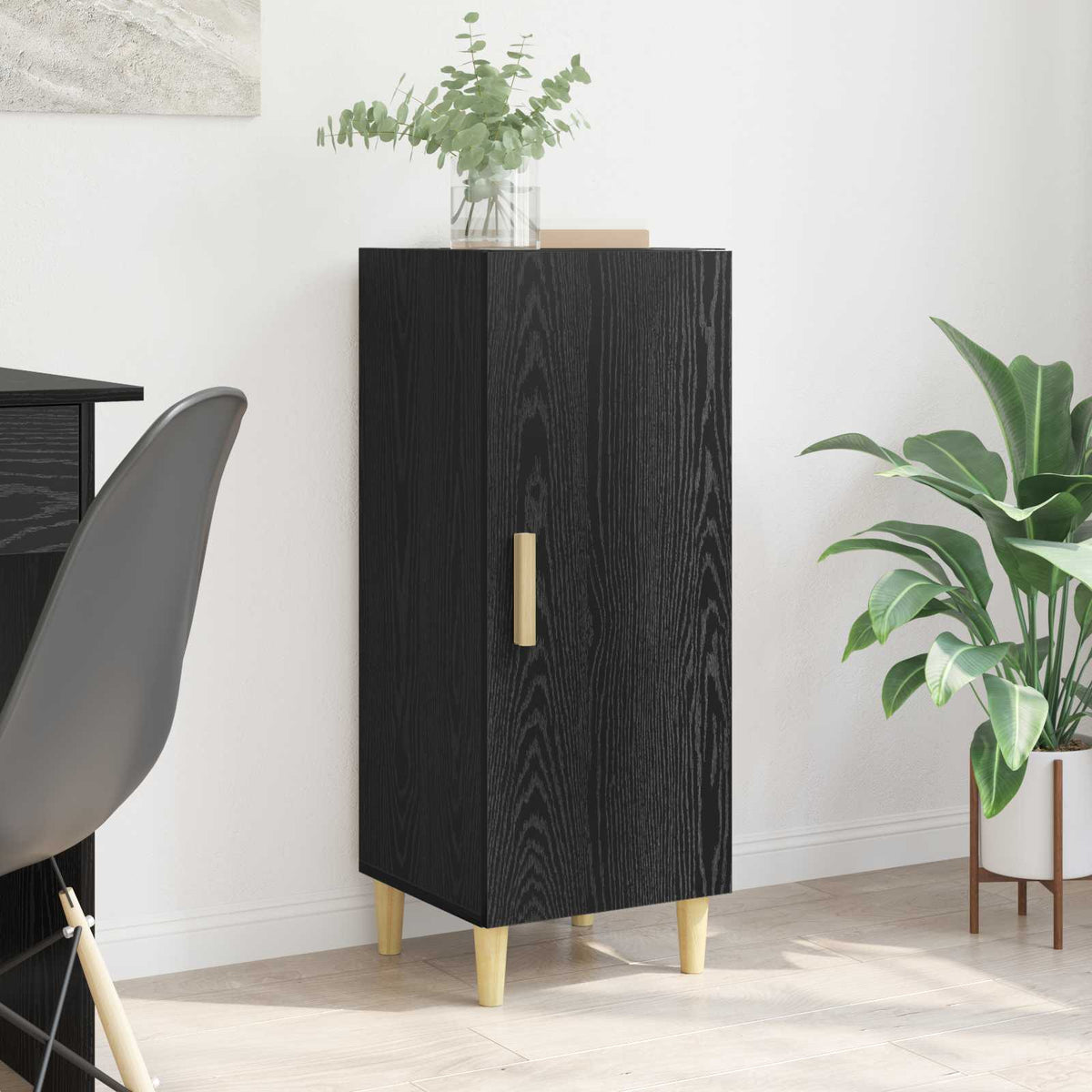 Sideboard 34,5x34x90 cm Engineered Wood Black oak