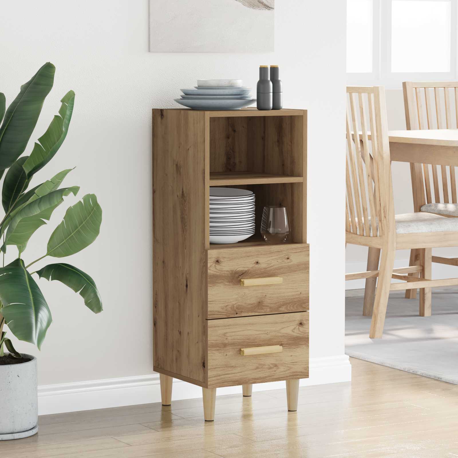 vidaXL Sideboard Artisan oak 34 x 34.5 x 90 cm Engineered Wood 4