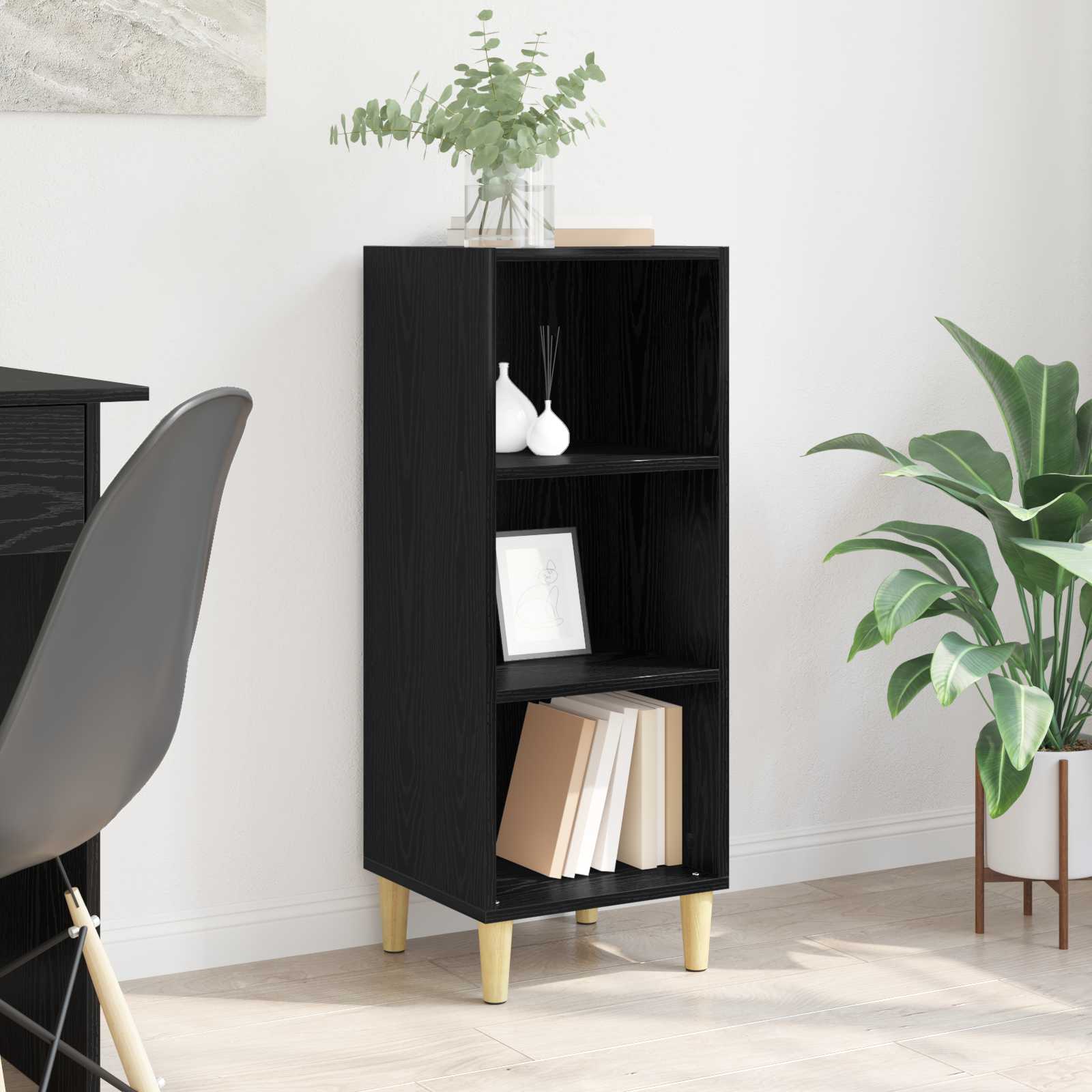 vidaXL Sideboard Black Oak 34.5 x 32.5 x 90 cm Engineered Wood 1