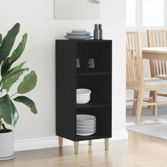 vidaXL Sideboard Black Oak 34.5 x 32.5 x 90 cm Engineered Wood 4