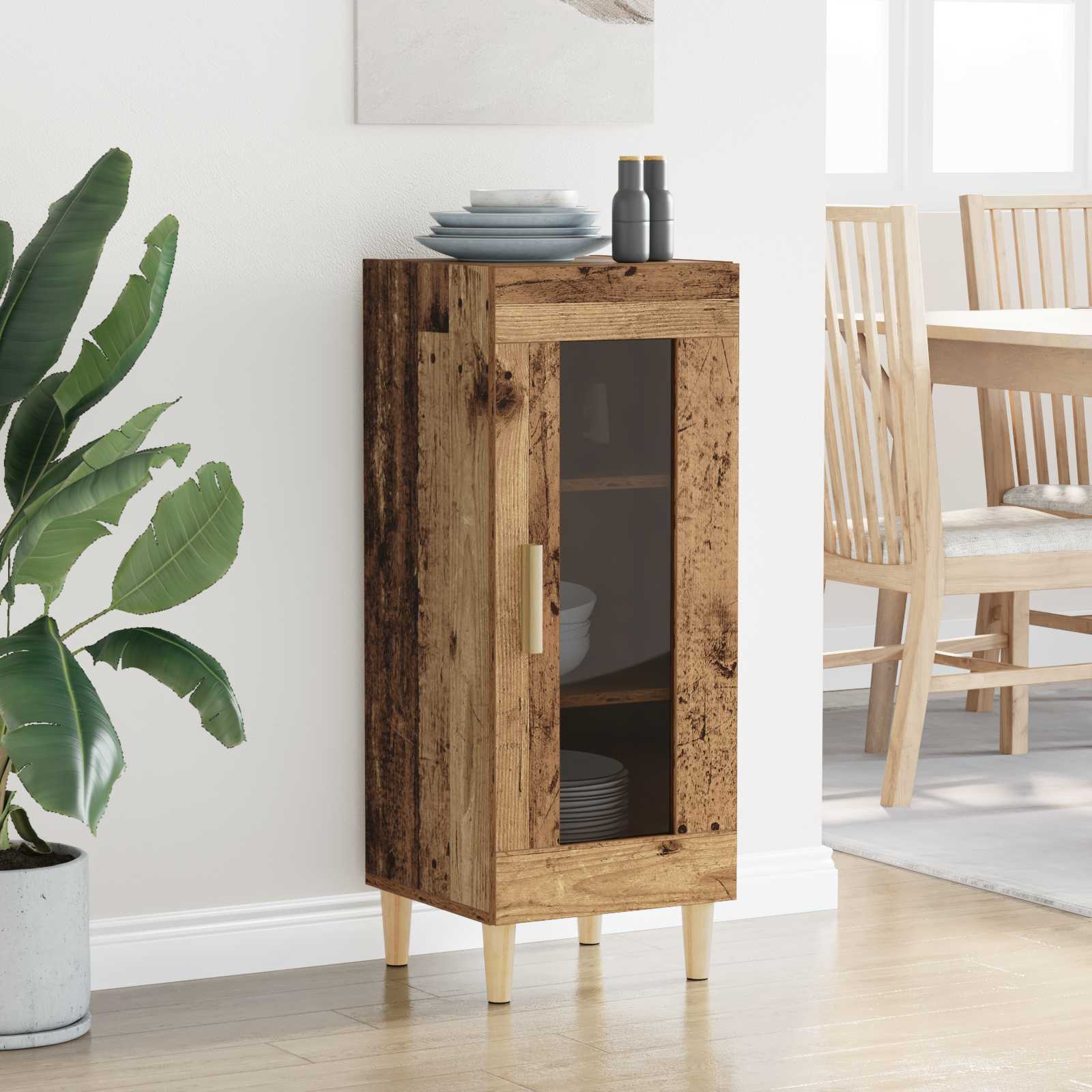 vidaXL Sideboard Old Wood 34.5 x 32.5 x 90 cm Engineered Wood 4
