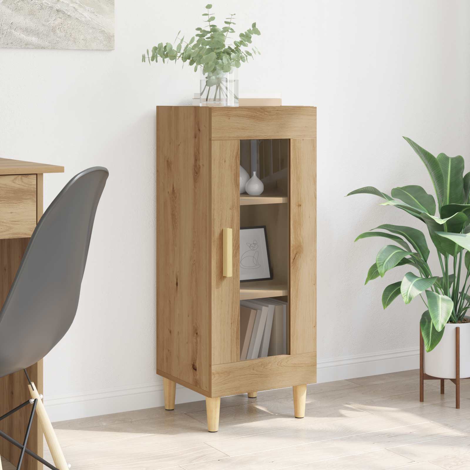 vidaXL Sideboard Artisan Oak 34.5 x 32.5 x 90 cm Engineered Wood 1