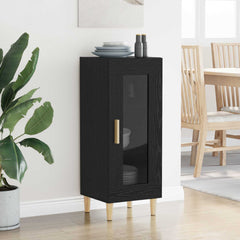 vidaXL Sideboard Black Oak 34.5 x 32.5 x 90 cm Engineered Wood 4