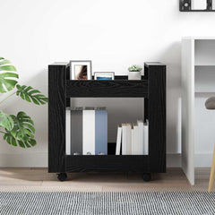 vidaXL Desk Trolley Black Oak 60 x 45 x 60 cm Engineered Wood 4