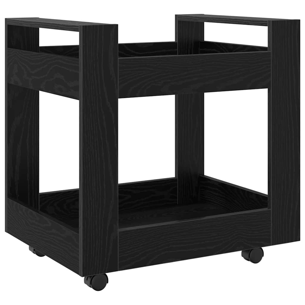 vidaXL Desk Trolley Black Oak 60 x 45 x 60 cm Engineered Wood 2