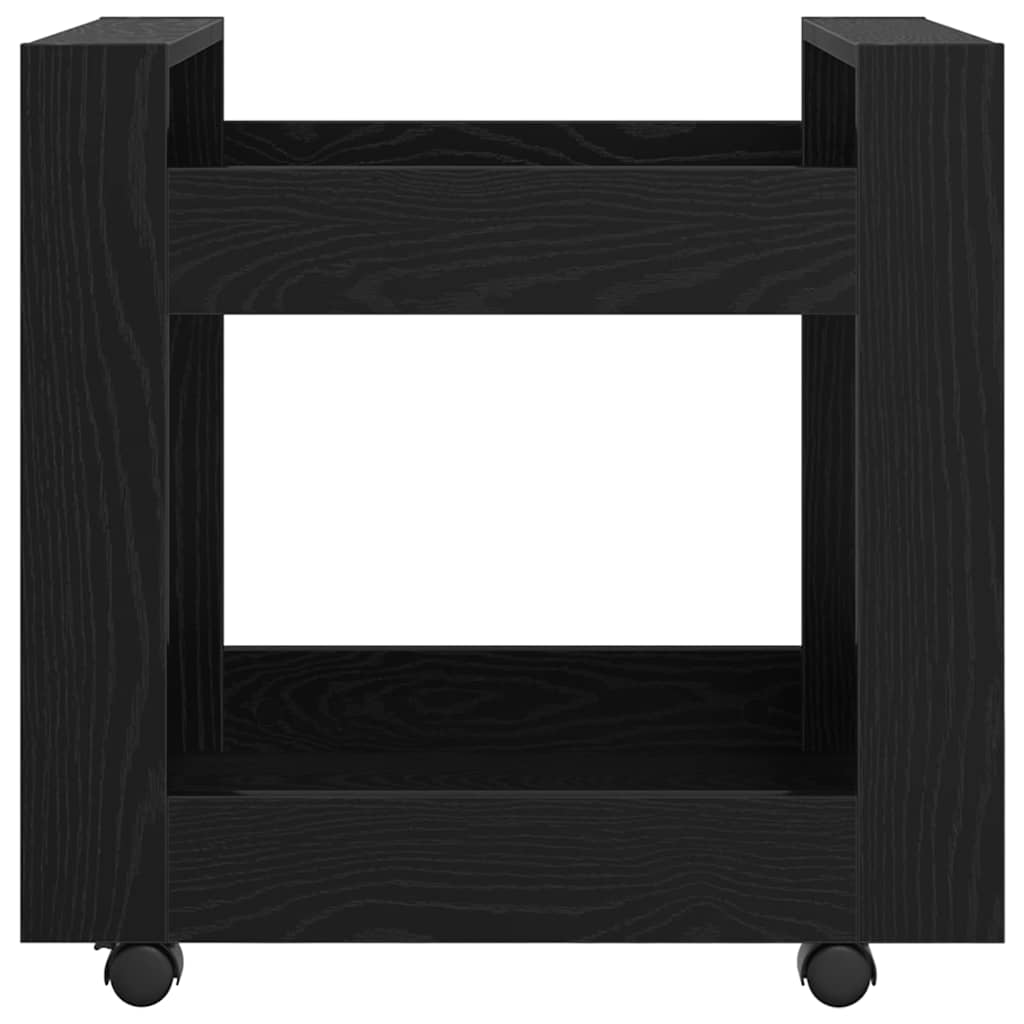 vidaXL Desk Trolley Black Oak 60 x 45 x 60 cm Engineered Wood 5