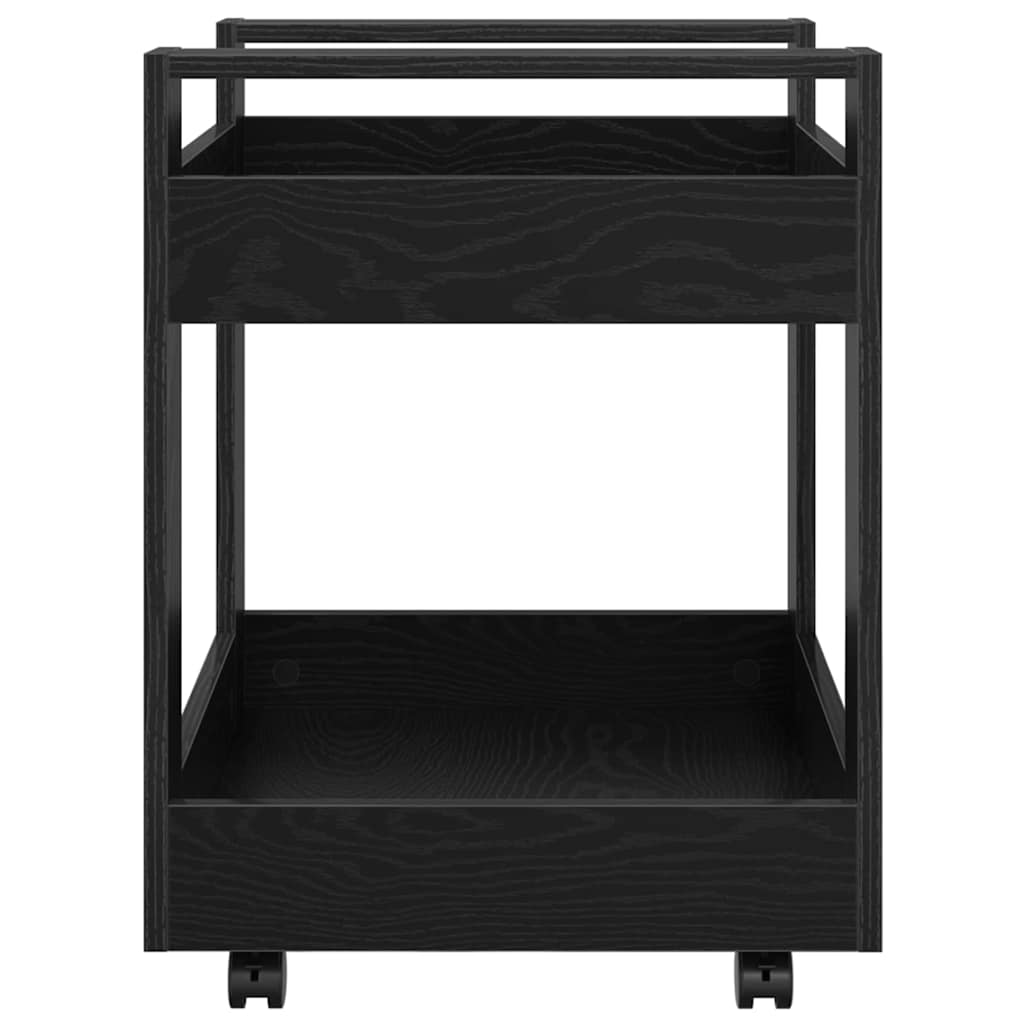 vidaXL Desk Trolley Black Oak 60 x 45 x 60 cm Engineered Wood 6