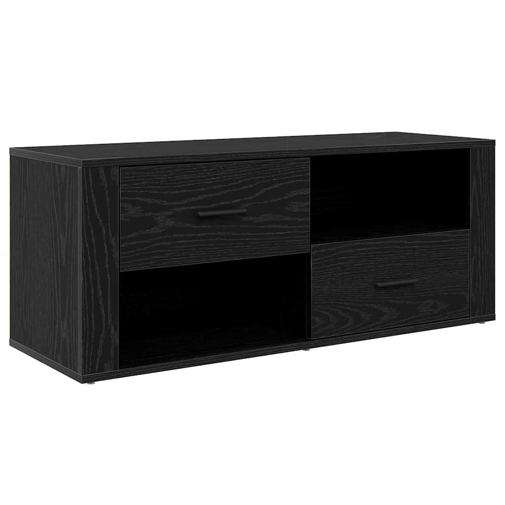 vidaXL TV Cabinet 100 x 35 x 40 cm Black Oak Engineered Wood 2