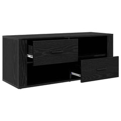 vidaXL TV Cabinet 100 x 35 x 40 cm Black Oak Engineered Wood 5