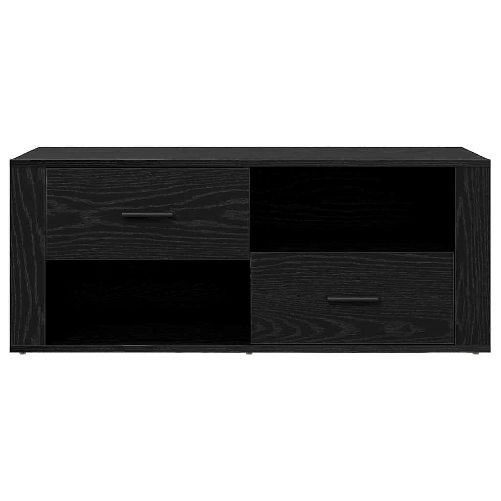 vidaXL TV Cabinet 100 x 35 x 40 cm Black Oak Engineered Wood 6