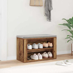 vidaXL Shoe Rack 75 x 35 x 45 cm Engineered Wood Old wood 4