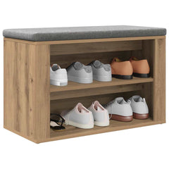 vidaXL Shoe Rack 75 x 35 x 45 cm Engineered Wood Artisan oak 3