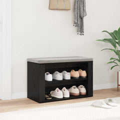 vidaXL Shoe Rack 75 x 35 x 45 cm Engineered Wood Black oak 4