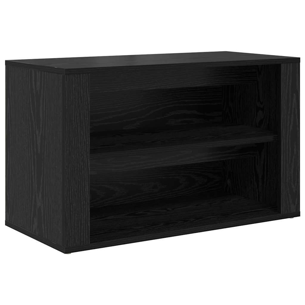 vidaXL Shoe Rack 75 x 35 x 45 cm Engineered Wood Black oak 2