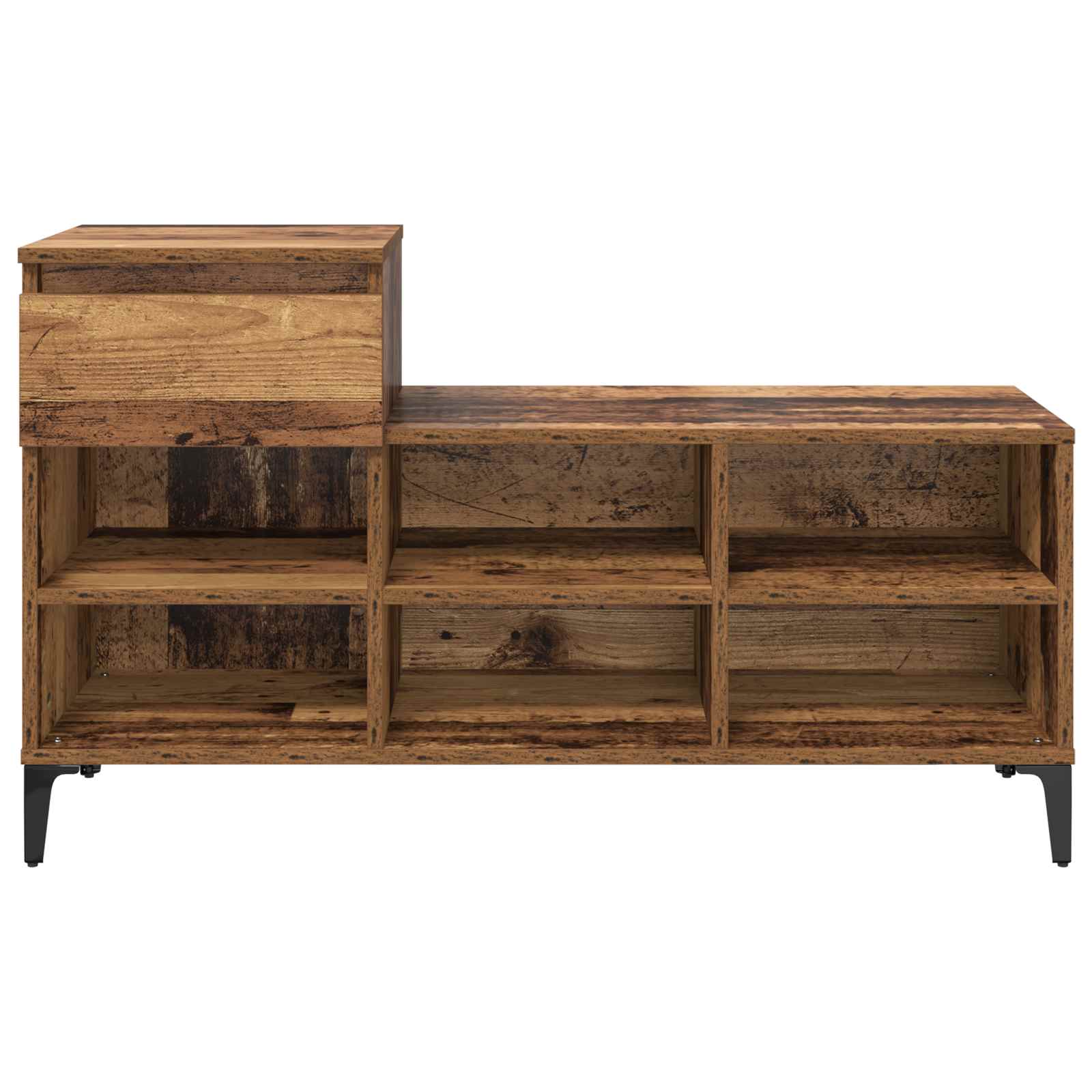 vidaXL Shoe Cabinet 102 x 36 x 60 cm Engineered Wood Old Wood 6