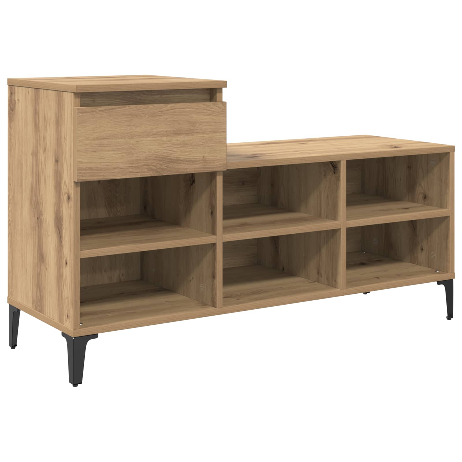 vidaXL Shoe Cabinet 102 x 36 x 60 cm Engineered Wood Artisan Oak 2