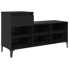 vidaXL Shoe Cabinet 102 x 36 x 60 cm Engineered Wood Black Oak 2