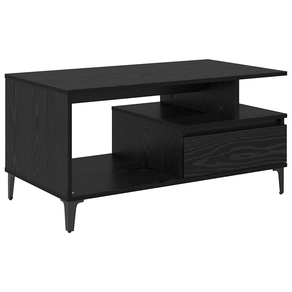 Coffee Table 90x49x45 cm Engineered Wood Black oak