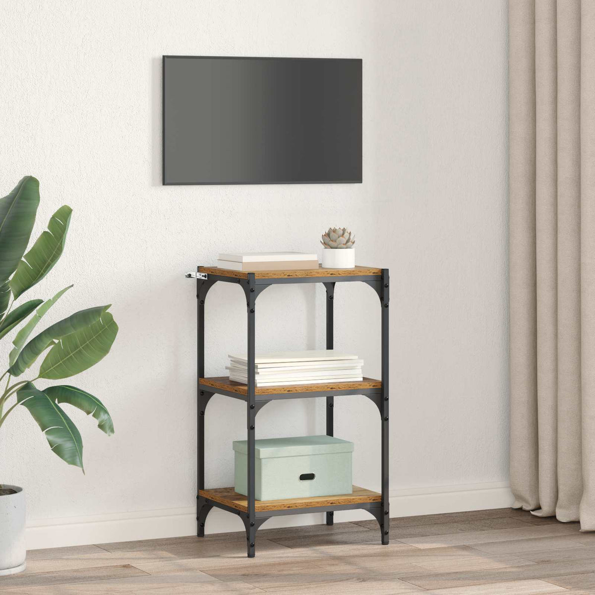 vidaXL Book Cabinet Old wood 40 x 33 x 70.5 cm Engineered wood 4
