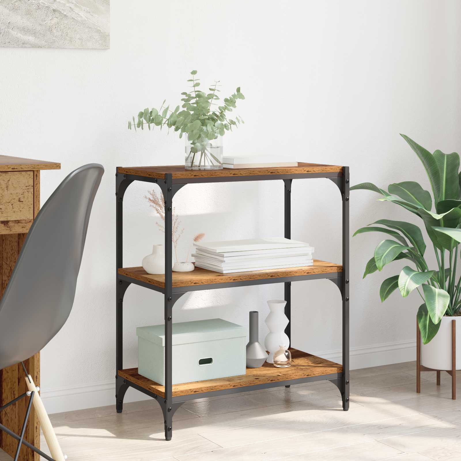 vidaXL Book Cabinet Old wood 60 x 33 x 70.5 cm Engineered wood 1