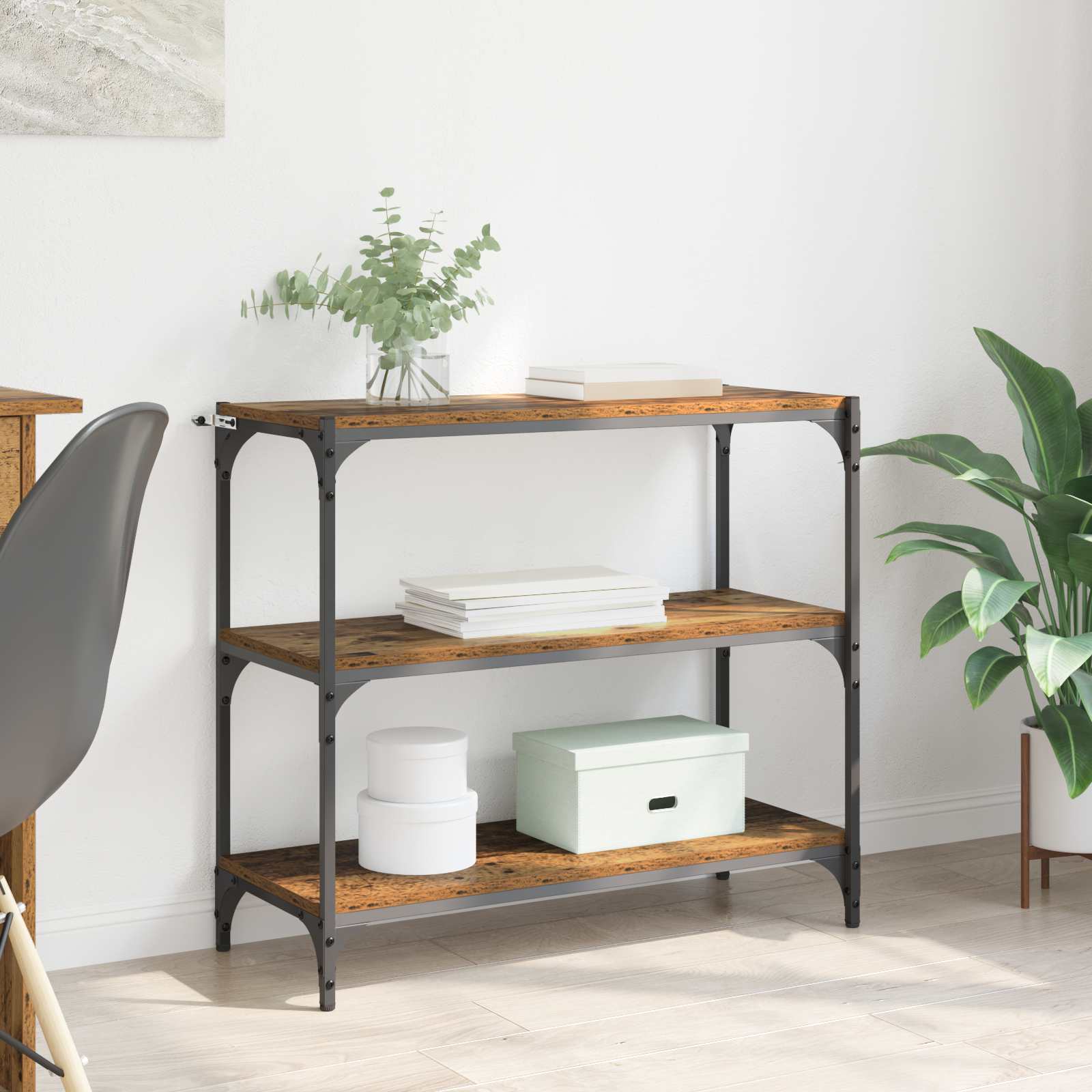 vidaXL Book Cabinet Old Wood 80 x 33 x 70.5 cm 1