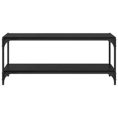 vidaXL TV Cabinet Black Oak 100 x 33 x 41 cm Engineered Wood and Iron 5