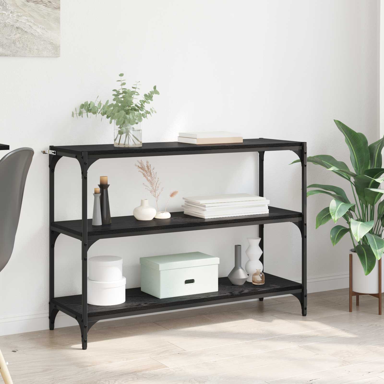 vidaXL Book Cabinet Black oak 100 x 33 x 70.5 cm Engineered wood 1