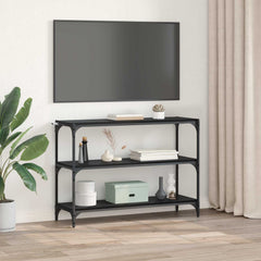 vidaXL Book Cabinet Black oak 100 x 33 x 70.5 cm Engineered wood 4