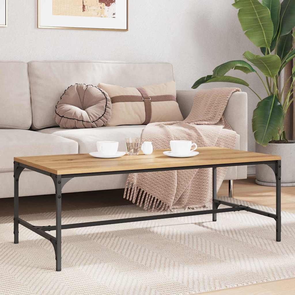 vidaXL Coffee Table Artisan Oak 100 x 50 x 35 cm Engineered Wood 4