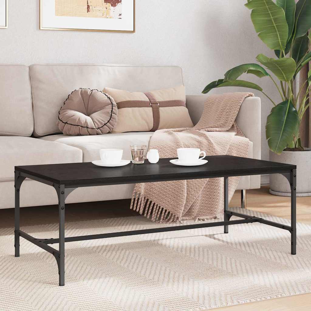 vidaXL Coffee Table Black Oak 100 x 50 x 35 cm Engineered Wood 4