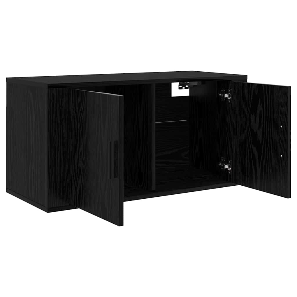 vidaXL 80 x 34.5 x 40 cm Black Oak Engineered Wood 2